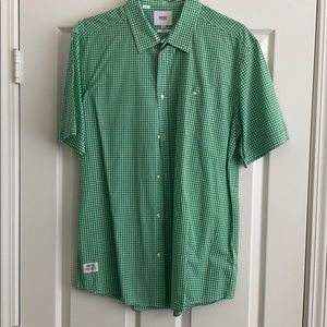 WESC Green button down shirt sleeve shirt